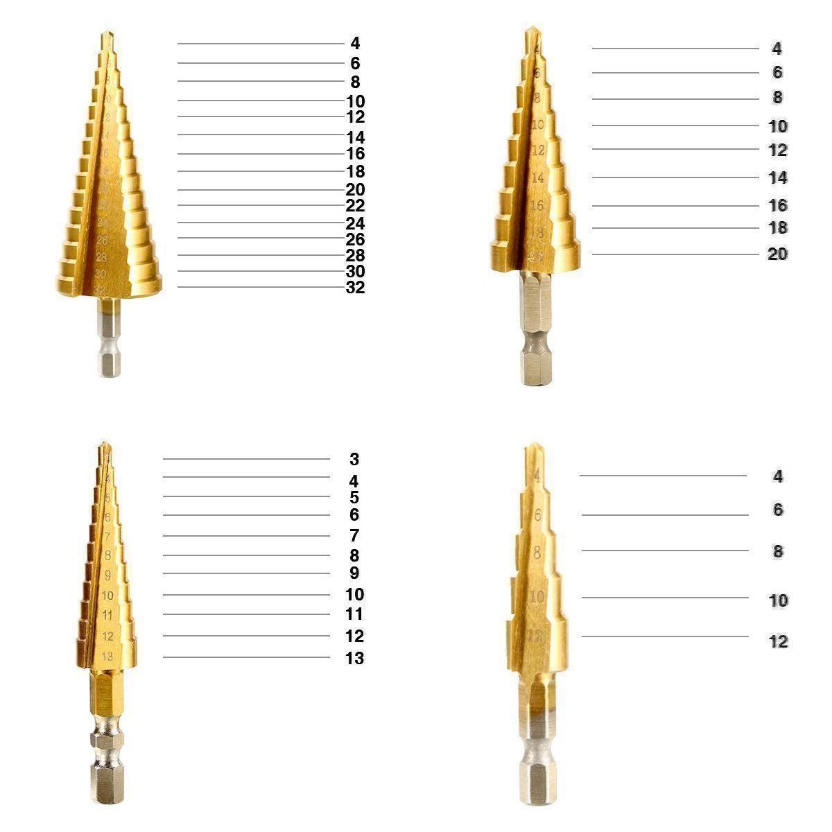 Tutti gli attrezzi: 4 Hex Shank Stufenbohrer Sechskantschaft – Nuovo (secondo la descrizione) da Thun venduto da onlino 1