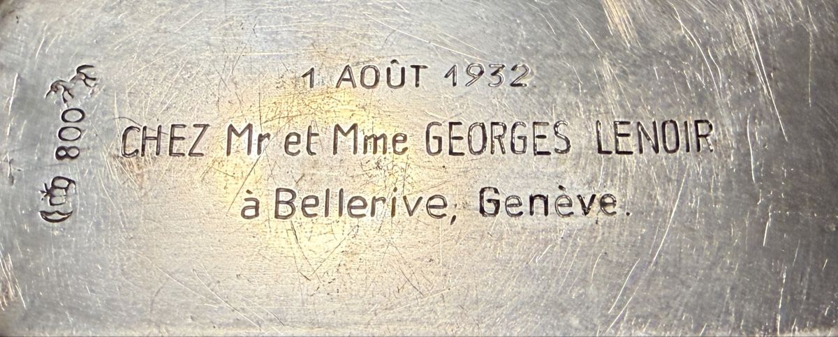 Tablet PC: Silber Tablett 800 Monogramm und Gravur 1932 – Usato da Libingen venduto da Wisli