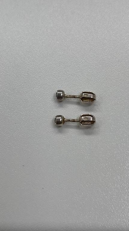 Orecchini pendenti & Orecchini a lobo: Silber Ohrstecker mit Zirkon mit Gewindeverschluss – Usato da Baden venduto da Chrisenft 3