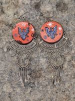Handgefertigte BOHO Ohrringe aus Leder, Bamboo & Silber