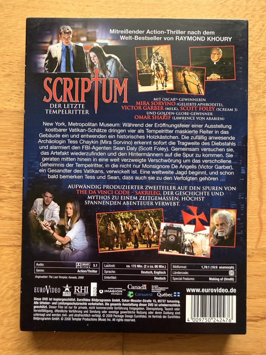 Tutti i DVDs: Scriptum - Der letzte Tempelritter (2008) DVD im Schuber – Usato da Kölliken venduto da nerdorado 1