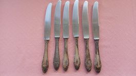 Tafelbesteck Messer 6er Set Besteck versilbert Vintage ge...