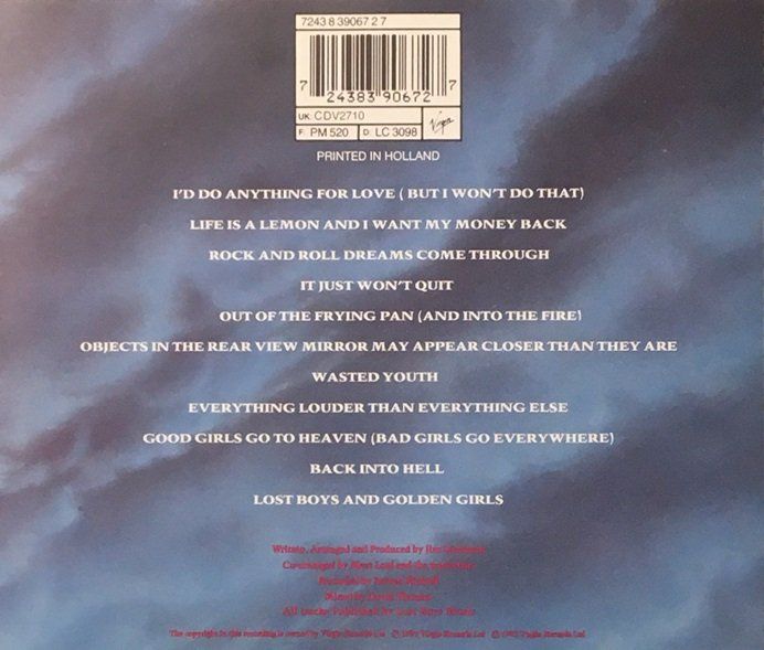 CD: Meat Loaf - Bat out of hell II: Back into hell – Usato da Grüningen venduto da azulgris 1