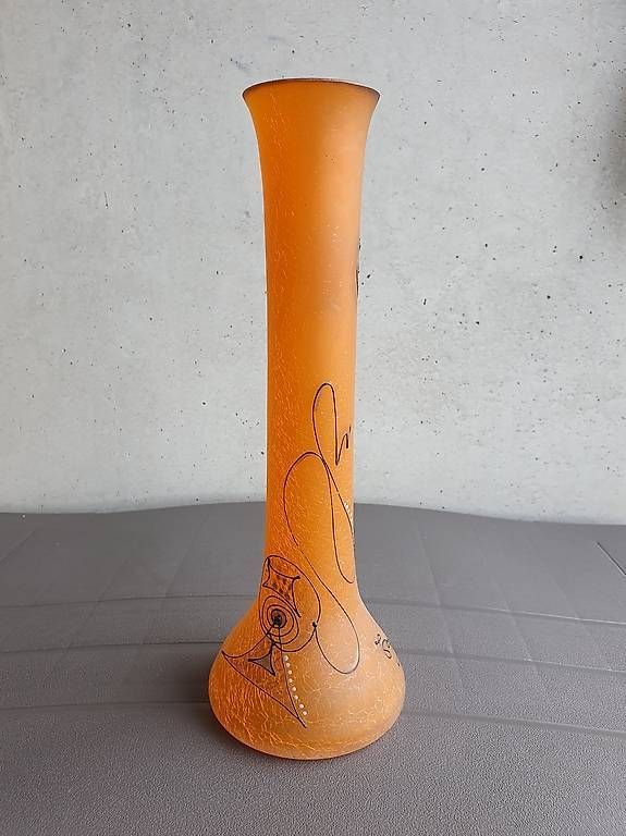 Vasi & Recipienti: Vase pâte de verre orange  – Usato da Les Avanchets venduto da Giuseppe.01 1