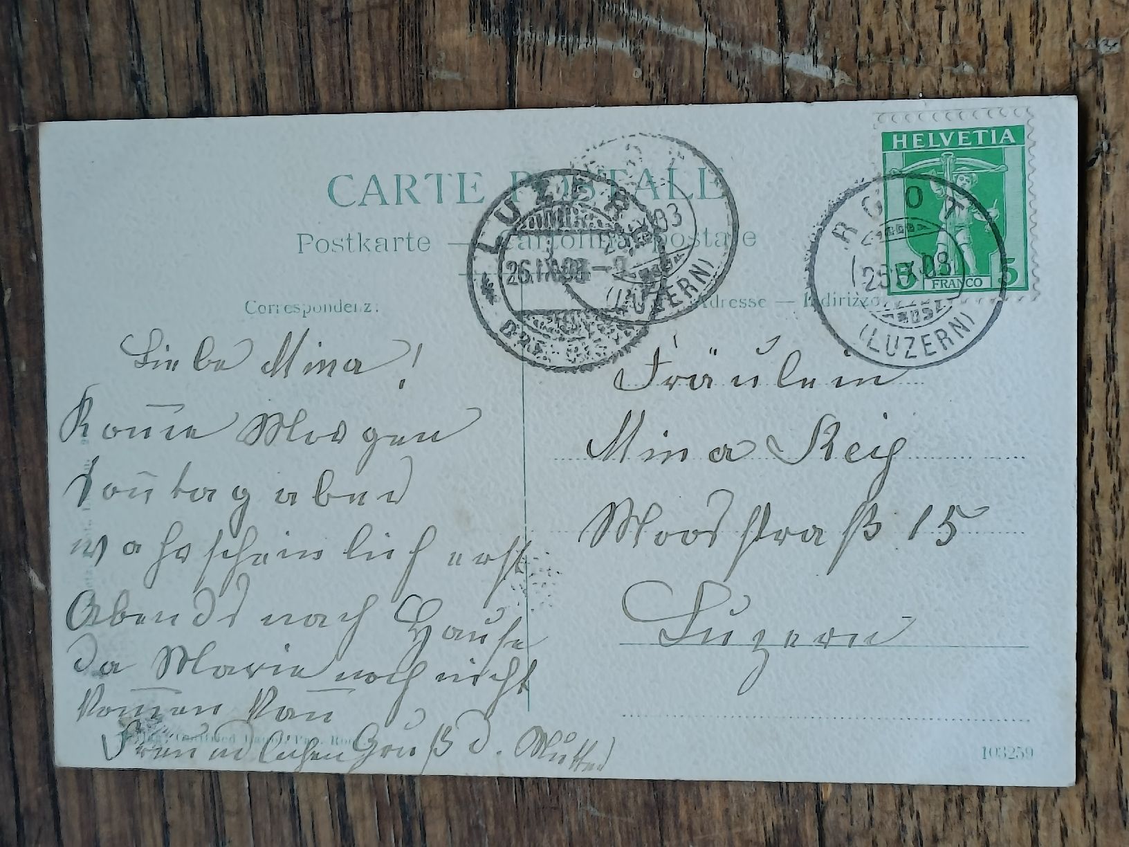 Ansichtskarten: Alte PK / Root LU - Gelaufen 1908 – Gebraucht aus Brugg AG von Ente015 1