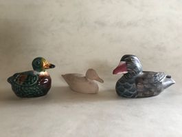 Enten Miniature Holz/Keramik Setzkasten Puppenhaus Sammlung