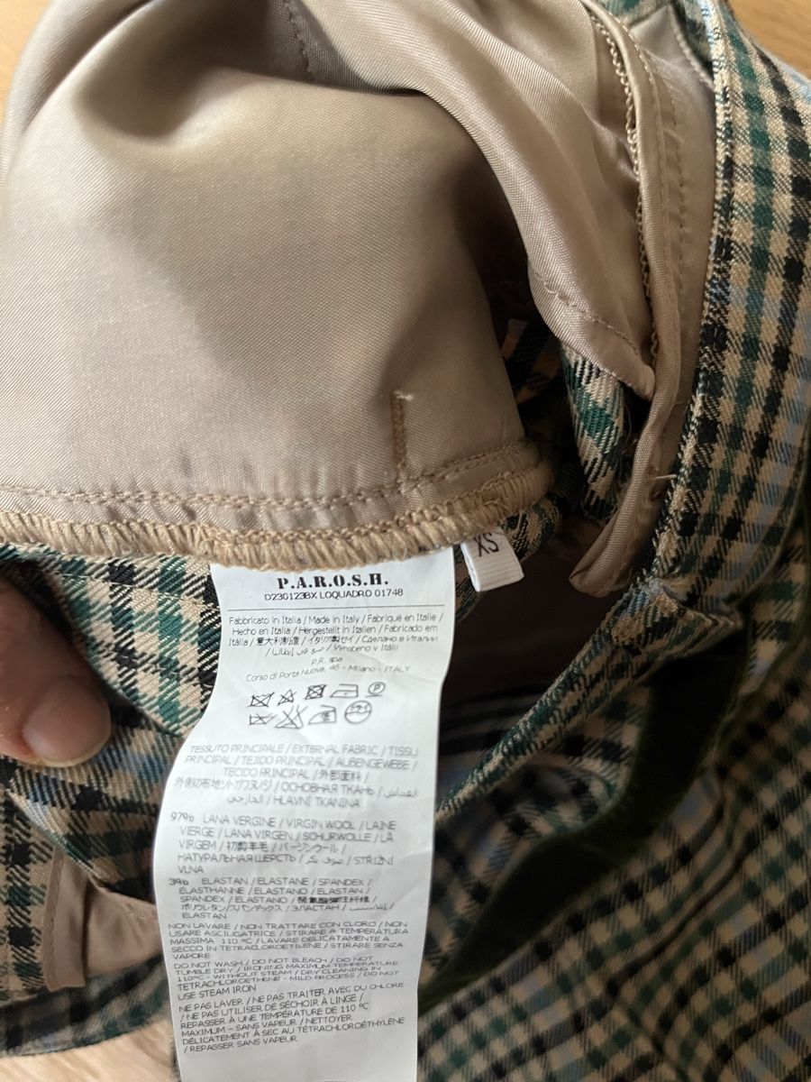 Pantaloni: P.A.R.O.S.H. Hose Gr. XS, Wolle, kariert – Usato da Wädenswil venduto da Iana32 2