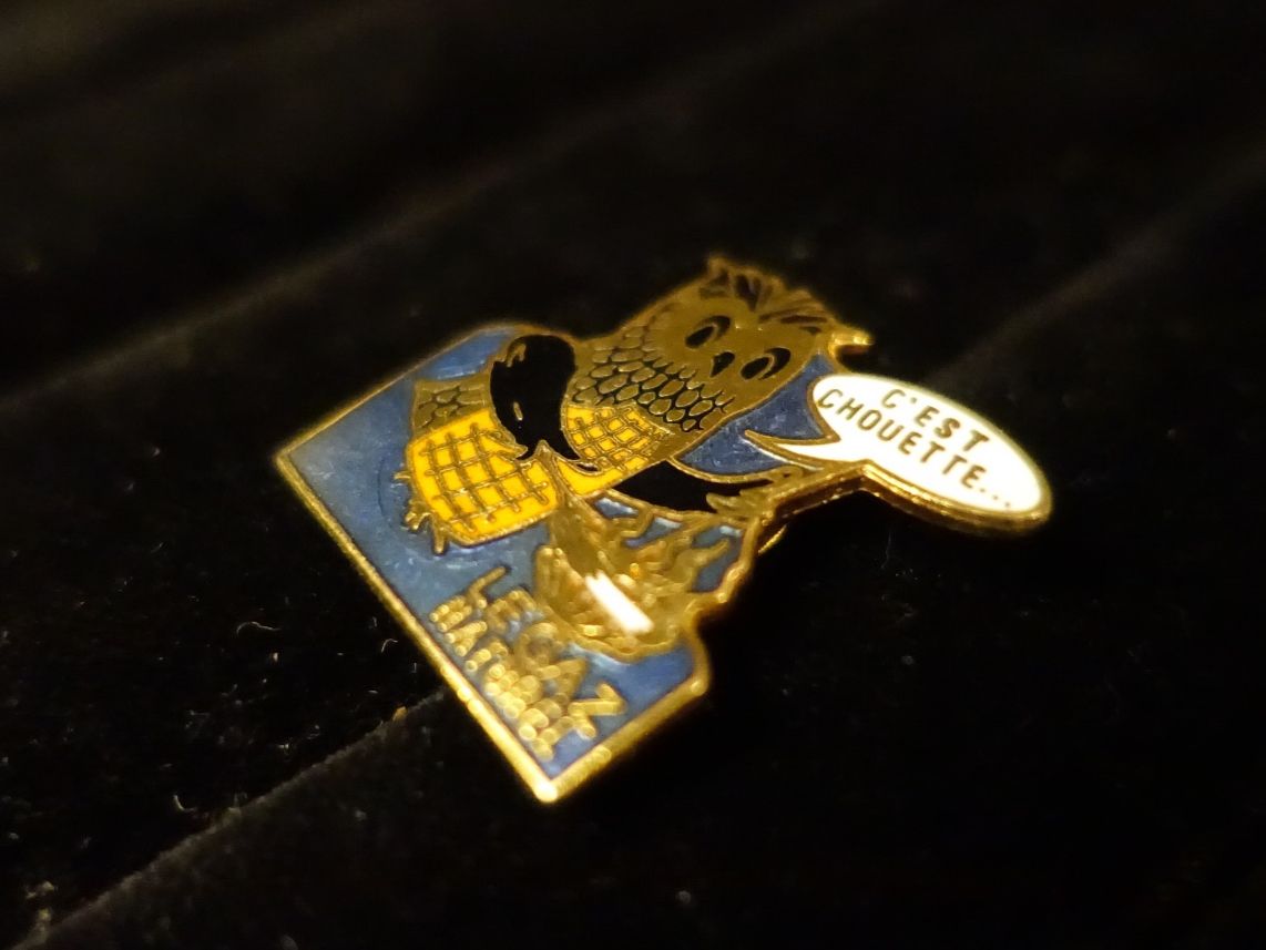 Spille & Fermagli: Pin /Brosche Eule «C'est Chouette» – Usato da Russikon venduto da Eulenfeder 1