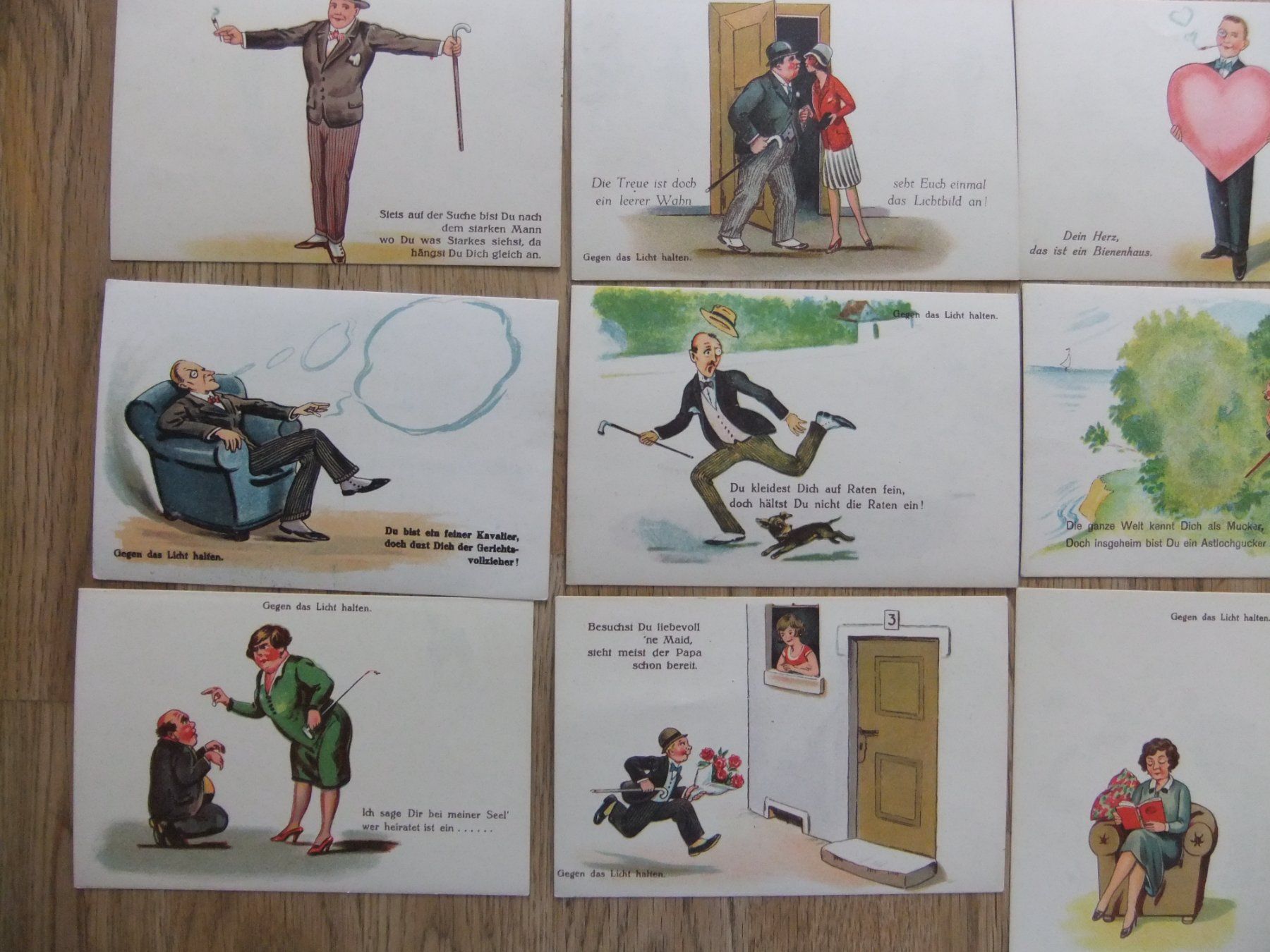 Ansichtskarten: 10 alte Humor Ansichtskarten " gegen das Licht halten " – Gebraucht aus St. Niklaus VS von wunschlos54 1