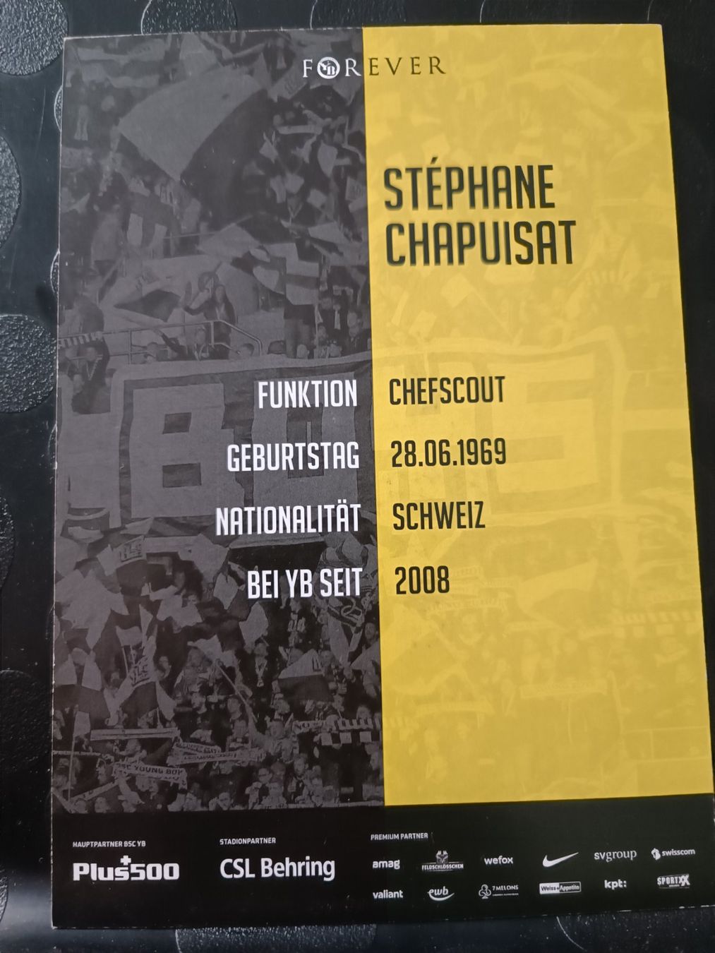 Autografi: Stéphane Chapuisat - YB  - handsigniert – Usato da Menziken venduto da Artographs 1