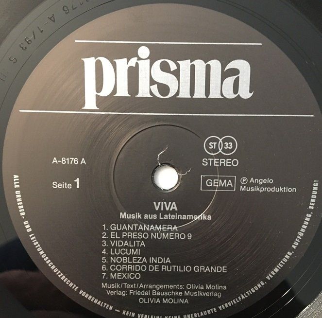 Dischi in vinile: Olivia Molina - Viva (LP) – Usato da Grüningen venduto da azulvinyl 3
