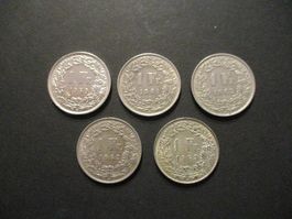 5 x 1.-  1960 -1-2-3-3  Superbes pièces  Superbe qualité