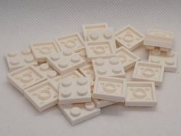 Lego 25 Stk. Plate 2x2 (weiss)