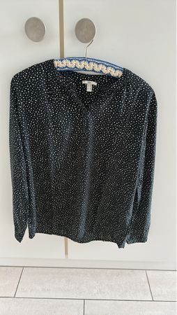 Schwarze Bluse mit Pünktchen von Esprit Gr.M