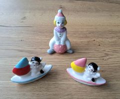 3 kleine Clown - Figuren (Porzellan)