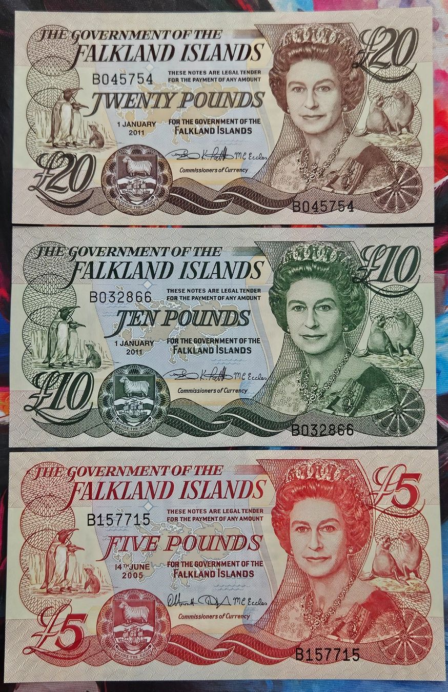 Banknoten: Falkland Islands 5;10;20 pounds _2 UNC – Neu (gemäss Beschreibung) aus Cousset von Patricio77