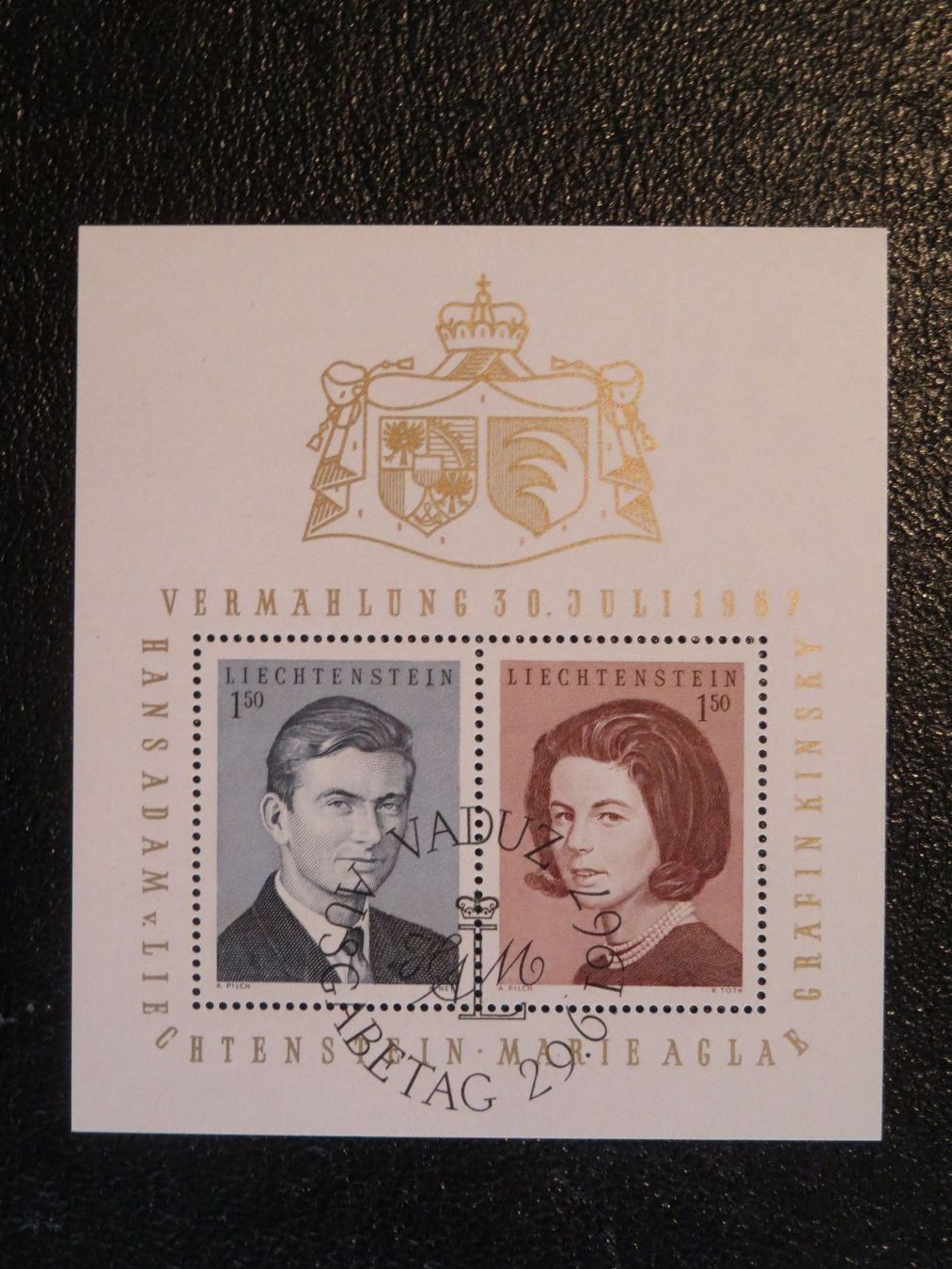 Alle Briefmarken: Sonderblock Vermählung 1967 – Gebraucht aus Lachen SZ von peace0