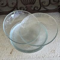 Glas Teller Set 6 Stk. Transparent Struktur Guter Zustand