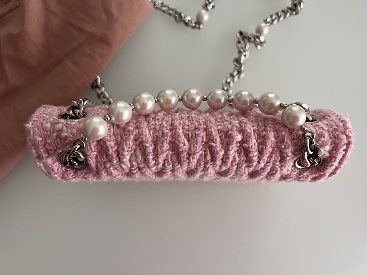 Miu Miu Borse da donna: Miu Miu Handtasche Rosa Tweed mit Perlen – Usato da Jona venduto da Ancci 4