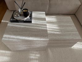 Couchtisch Set aus Travertin Stein in gutem Zustand