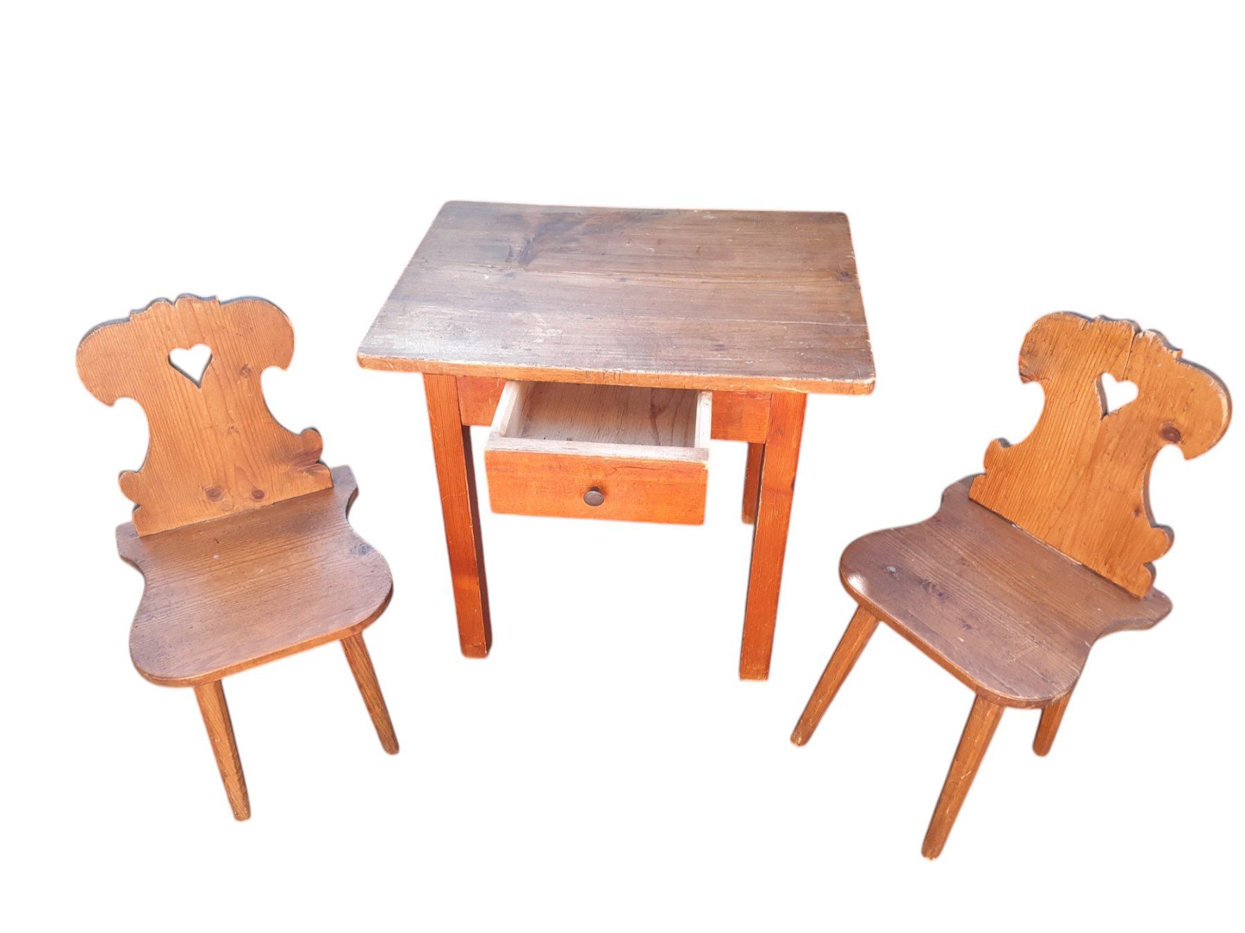 Set di tavolo e panche: Kindertischchen + 2 Stühle 1940er – Usato da Mörschwil venduto da antiksalon21