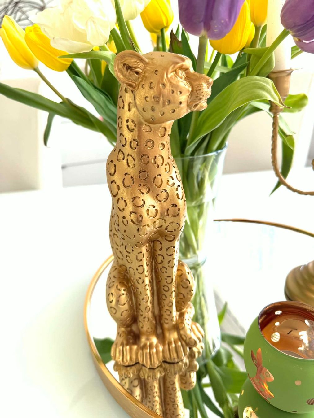 Statuette: Goldener Deko Gepard NEU Figur – Nuovo e nell'imballaggio originale da Bern venduto da Miraitrading 3