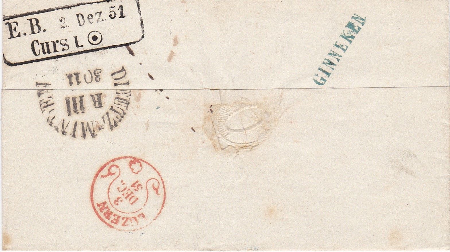 Tous les timbres: Bahnbrief Breda-Deutz-Luzern 1851 – D'occasion à Dielsdorf par bonambler 1