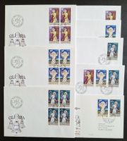 FL 1986 4er-Blocks FDC Weihnacht,usw siehe Bild