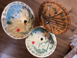 3x Asiatische Sonnenschirme/Dekoschirme