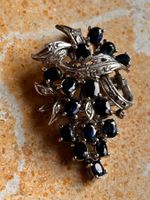 Trauben-Topaz-Brosche, 750 WG, Diamanten, Vintage
