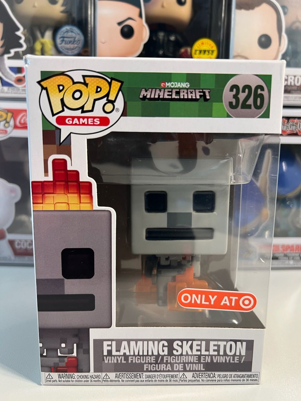 Funko Statuette: Funko POP! Games Minecraft Flaming Skeleton Edition Limitée – Nuovo e nell'imballaggio originale da Le Mouret venduto da perfectbijou