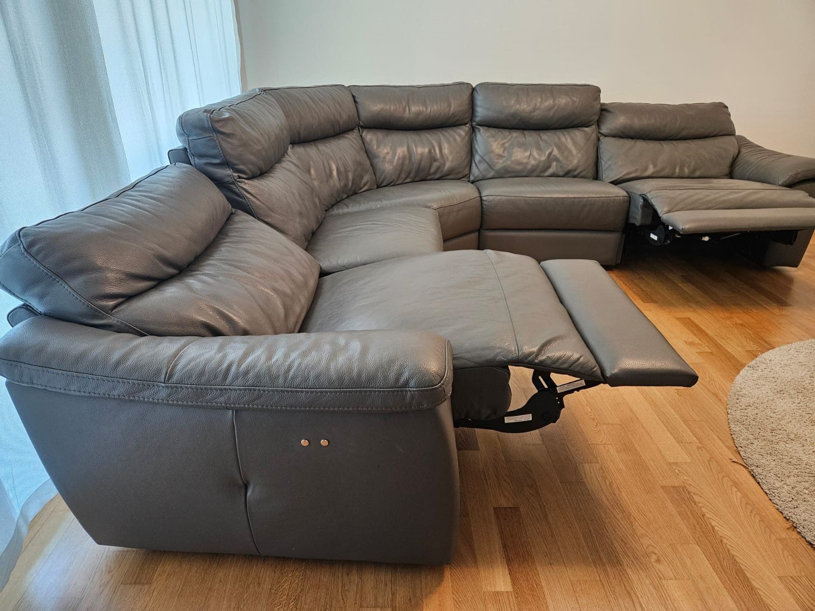 Conforama Sofas: Leder Ecksofa grau – Gebraucht aus Emmenbrücke von Alme20 1