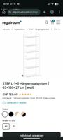 STEP L-1x5 Hängeregalsystem | 63x180x27 cm | weiß