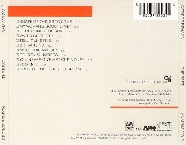 CD: George Benson - include "The Shape of Things to Come" – Usato da Unterbäch venduto da dadin 1