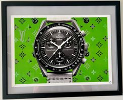 DEATH NYC Pop Art „Moonswatch & Vuitton“, Ltd.x/100 + cadre