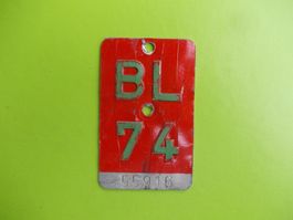 Velonummer / Fahrradnummer BL 74