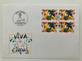 1992, Kat. 833 Pf 1, Fleck am Auge auf FDC