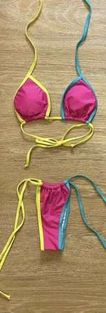 Sommer Bikini Set Pink Gelb Türkis Grösse M