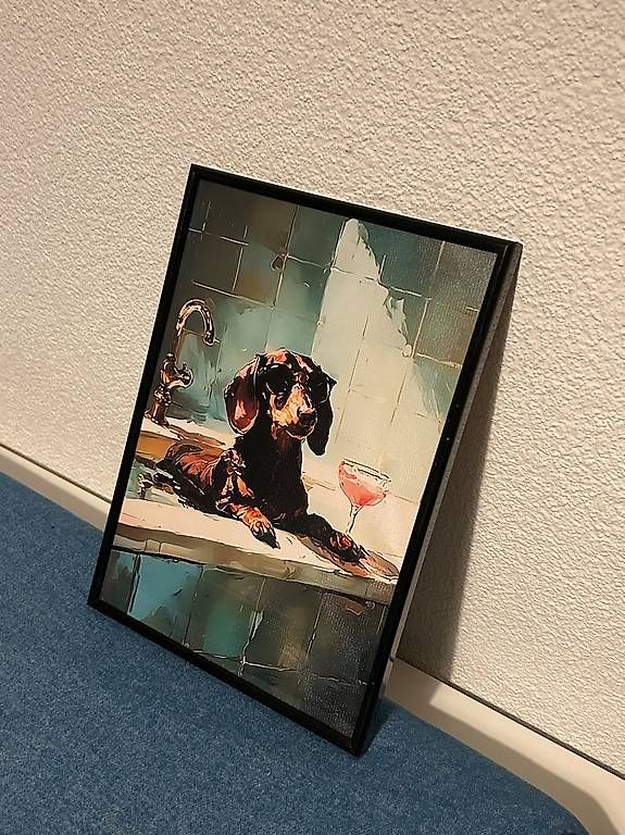 Foto & Immagini: Dackel am Waschbecken  Poster – Nuovo e nell'imballaggio originale da Adliswil venduto da nsm_r8qp