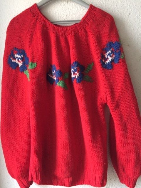 Pull Rouge Jennyfer Taille XS En Acrylique - Col Rond, Manches Longues, Occasion Très Bon état