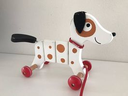 Holz Nachziehtier Hund Dalmatiner - Top Zustand!