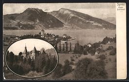 Spiez, Ortsansicht mit dem Hotel Schlös