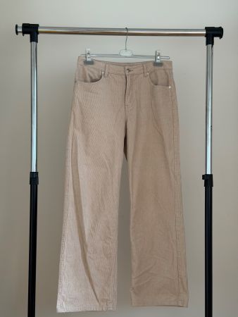 H&M Damen Cordhose beige