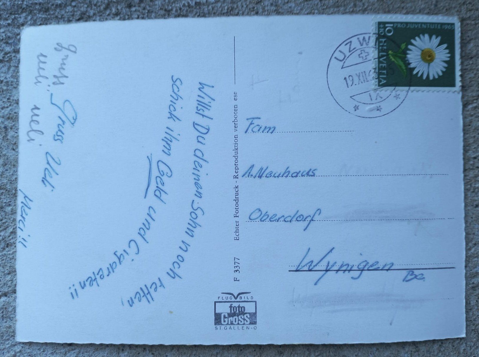 Ansichtskarten: AK Uzwil 1963 – Gebraucht aus Burgdorf von glasrabe01 1