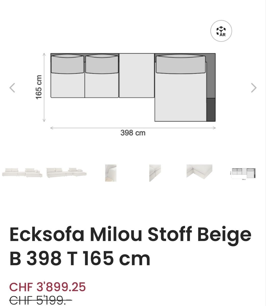 Livique Sofas: Milou Ecksofa inkl. Höcker in Beige – Neuf (Voir description) à Bern par mun_2gqs 3