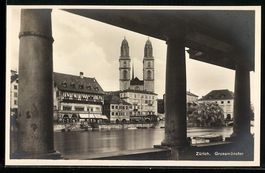 Zürich, Blick auf das Grossmünster üb