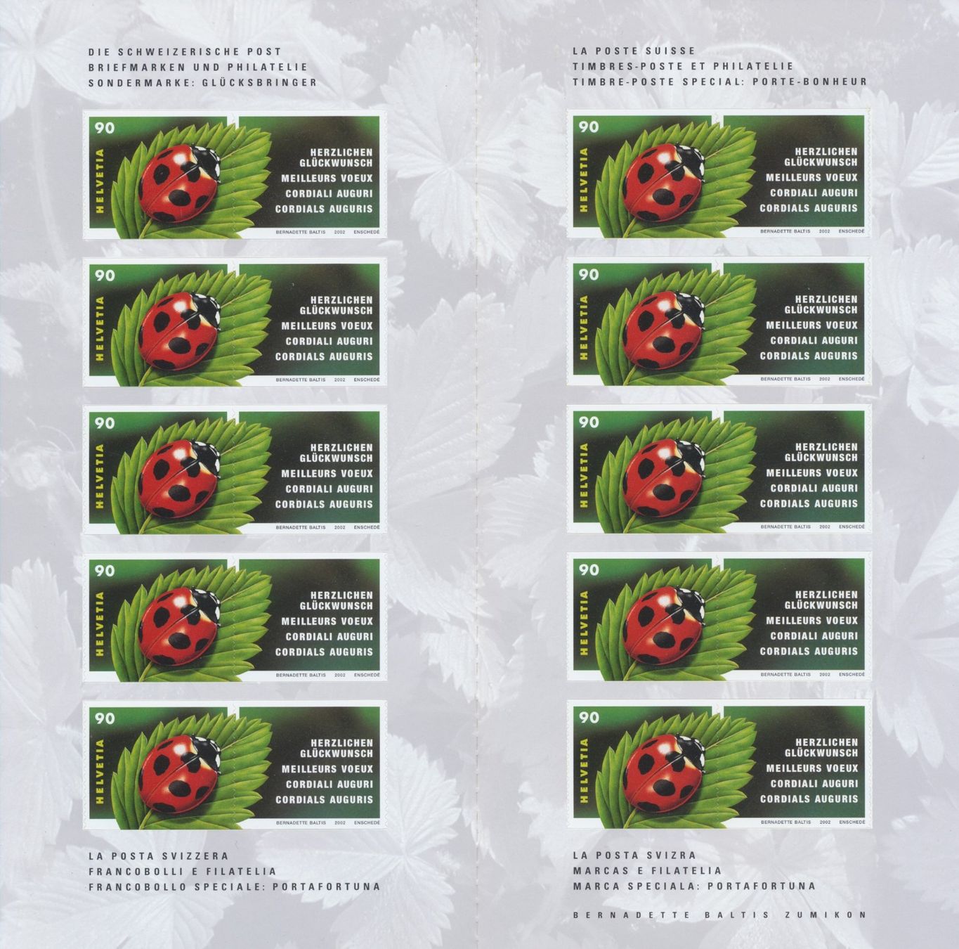 Tutti i francobolli: 2002 "Glücksbringer", Markenheft, ** postfrisch – Nuovo (secondo la descrizione) da Winterthur venduto da Zupogeru 1