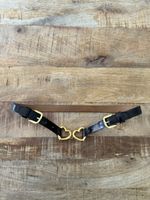 MOSCHINO Vintage Gürtel Leder dunkelbraun Gold Herzen