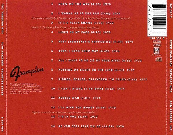CD: Peter Frampton – Greatest Hits - Vergriffen! - a – Usato da Brittnau venduto da Zibu 1