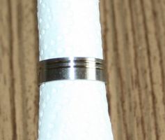 Fingerring Stahl silber-gelb Ø 20mm NEU (19)